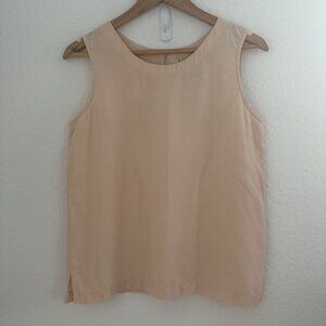 Laura Martin‎ Collection Tank Top Womens M Peach 100% Silk Sleeveless Minimalist